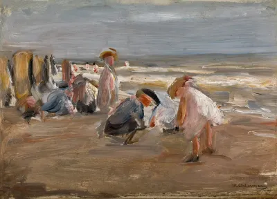 Spielende Kinder Am Strand Children Playing On The Beach