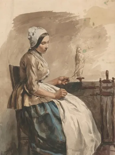 Spinnende Jonge Vrouw