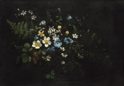 Spray Of Flowers And Ferns