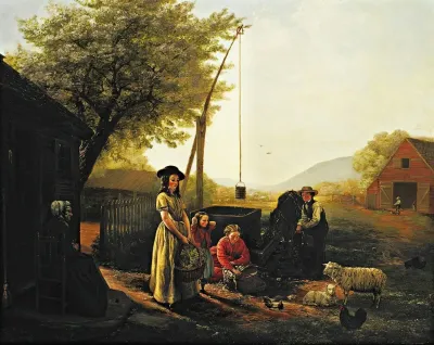 Spring Morning By The Kitchen Door Preparing For Market