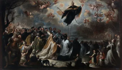 St Augustine Appears And Puts An End To The Plague Of The Locusts