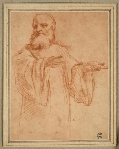 St Benedict Gesturing To The Left Study For The Coronation Of The Virgin
