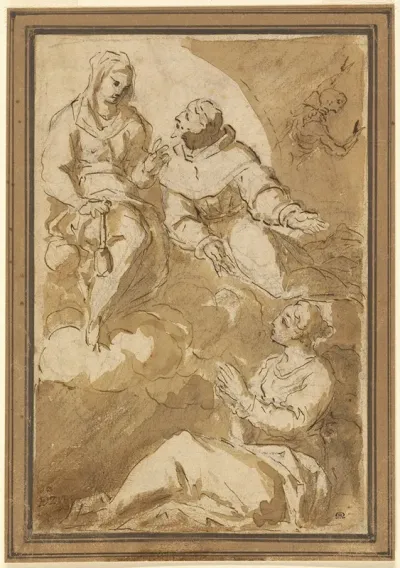 St Francis Interceding With The Virgin On Behalf Of A Female Saint