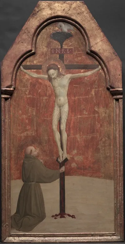 St Francis Kneeling Before Christ On The Cross