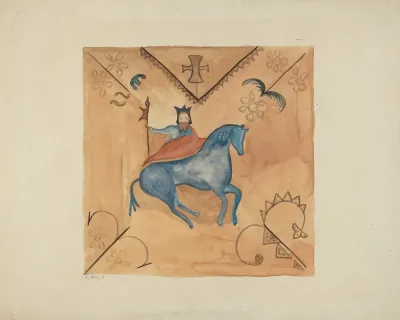 St George Painted On Deerskin
