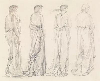 St George Series Four Studies Of Female Attendants For The Princess Led To The Dragon