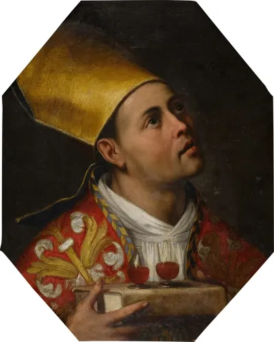 St Januarius Holding Vials Of His Blood