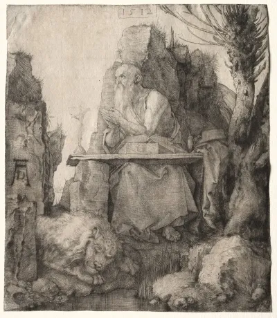 St Jerome Seated Near A Pollard Willow