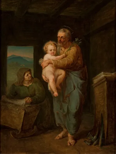 St Joseph With Jesus And St Anne