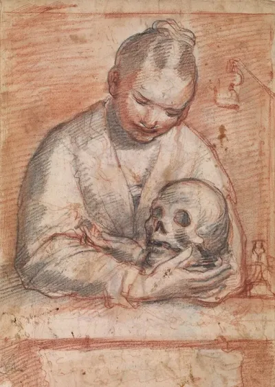 St Mary Magdalen With A Skull In Her Arms