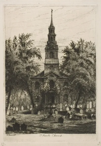 St Pauls Chapel New York From Scenes Of Old New York