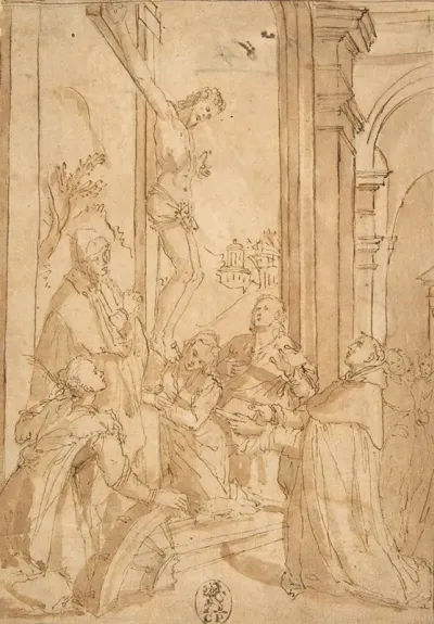 St Thomas Aquinas Presenting His Work To The Crucified Christ