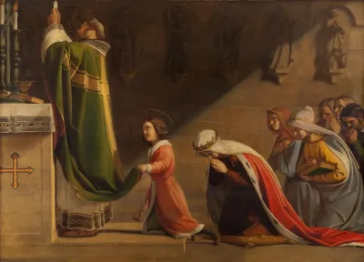 St Wenceslas And St Ludmila During The Mass
