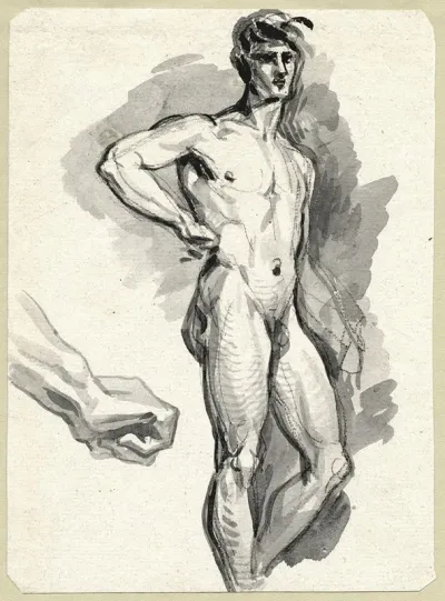 Staand Mannelijk Naakt Hand
