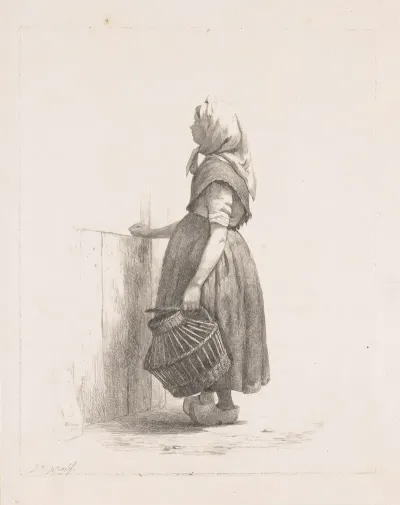 Staand Meisje Met Pluimveemand