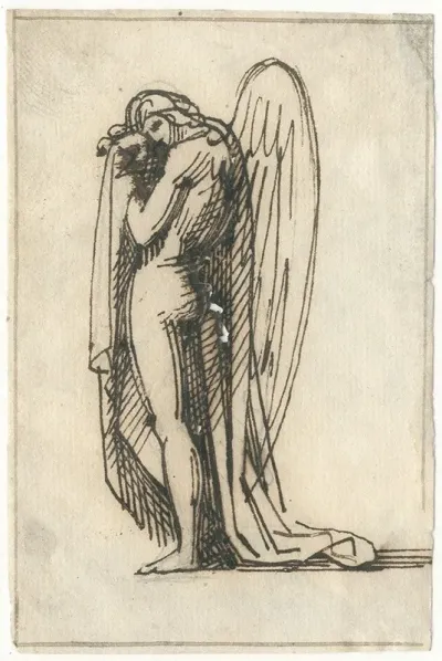 Staande Rustende Gevleugelde Figuur