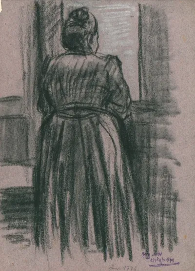 Staande Vrouw Aan Een Venster