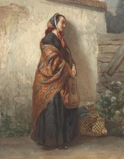 Staande Vrouw Met Gitaar