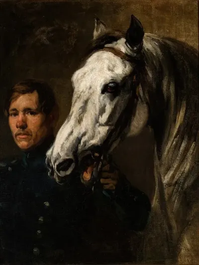 Stable Boy Holding The Horse By The Bridle