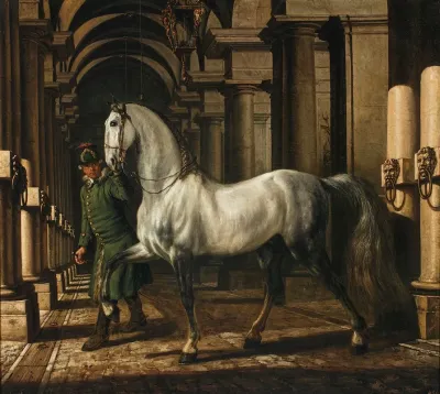 Stable Boy Leading A Horse