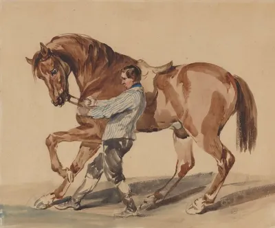 Stableman With A Chestnut Horse