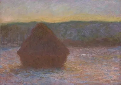 Stack Of Wheat Thaw Sunset