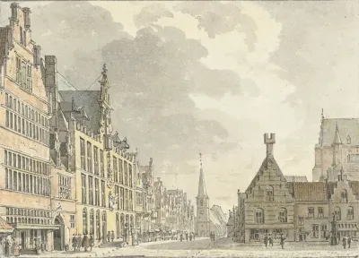 Stadhuis En Markt Te Bergen Op Zoom