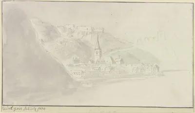 Stadtchen Am Rhein Mit Burgen St Goar