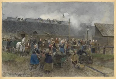 Stadtische Kohlenabgabestelle V Bz Matzleinsdorfer Bahnhof Kriegswinter 1916 17