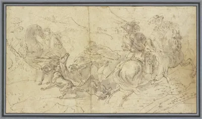 Stag Hunt On Horseback