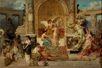 Stage Curtain In The Krakow Theatre Sketch