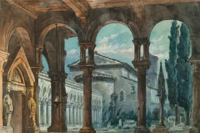 Stage Design Cloister At Night