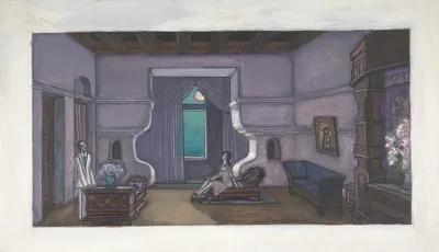 Stage Design For Nikita Balieffs Theatrical Company Called Chauvre Souris New York City