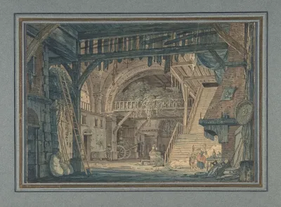 Stage Set Design Of An Ancient Roman Ruin Being Converted Into A Barn 2