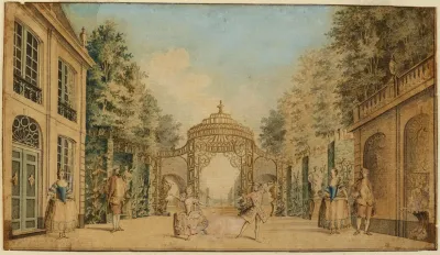 Stage Set With Actors And Dancers Performing