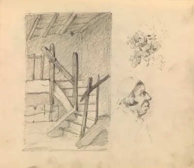 Stairs Man Foliage Detail