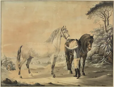 Stallknecht Mit Schimmel Und Rappen