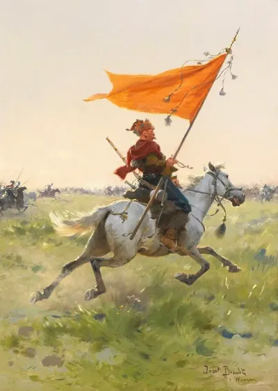 Standartenreiter Auf Dem Schlachtfeld