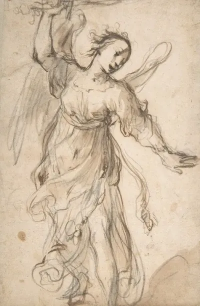 Standing Angel Brandishing A Sword