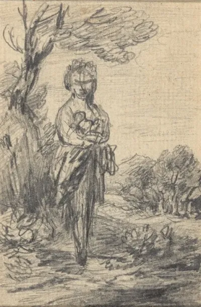 Standing Female Figure In A Landscape