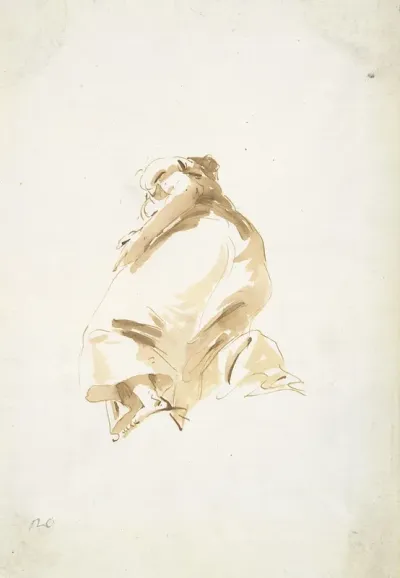 Standing Female Figure Seen From The Back And From Below