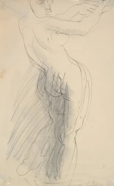 Standing Female Nude Arms Raised