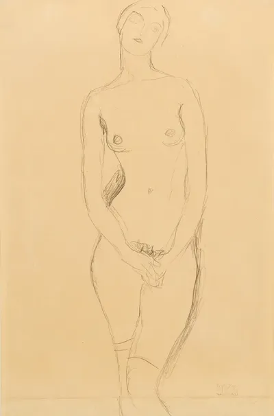 Standing Female Nude Seen From The Front
