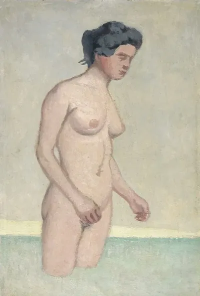 Standing Female Swimmer In Profile
