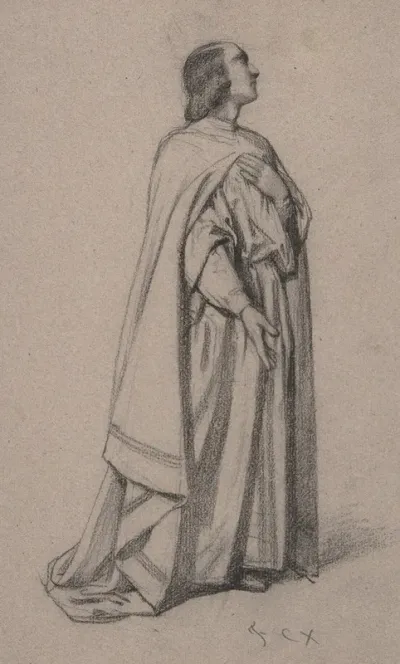 Standing Figure Of A Robed Man