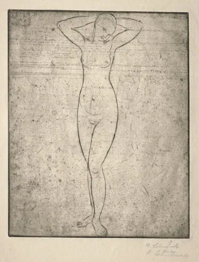 Standing Girl With Arms Behind Her Head