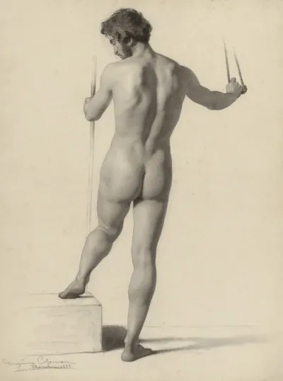 Standing Male Nude Seen From Behind 8