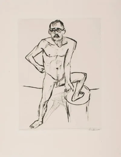 Standing Male Nude With Glasses