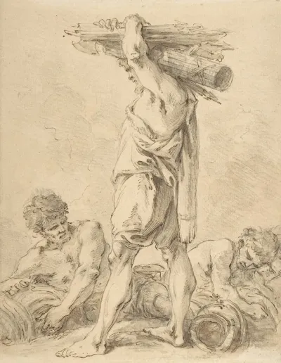 Standing Man Carrying Fasces And Arms