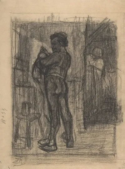 Standing Man With Beer Mugs